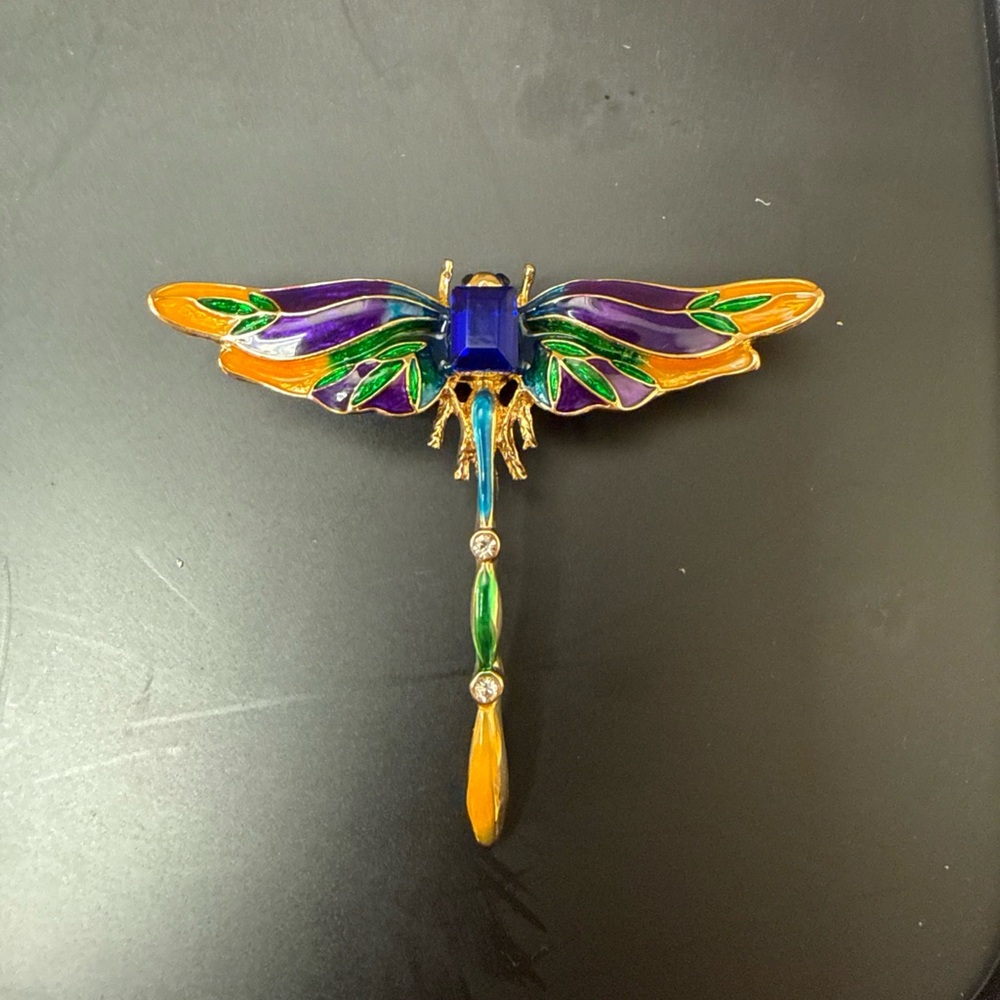 Colorful Dragonfly Brooch